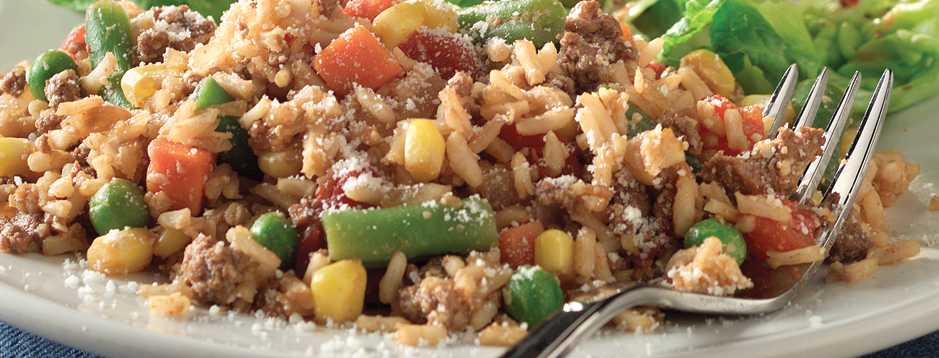 Minute® Vegetable Beef and Rice Skillet Dinner We can